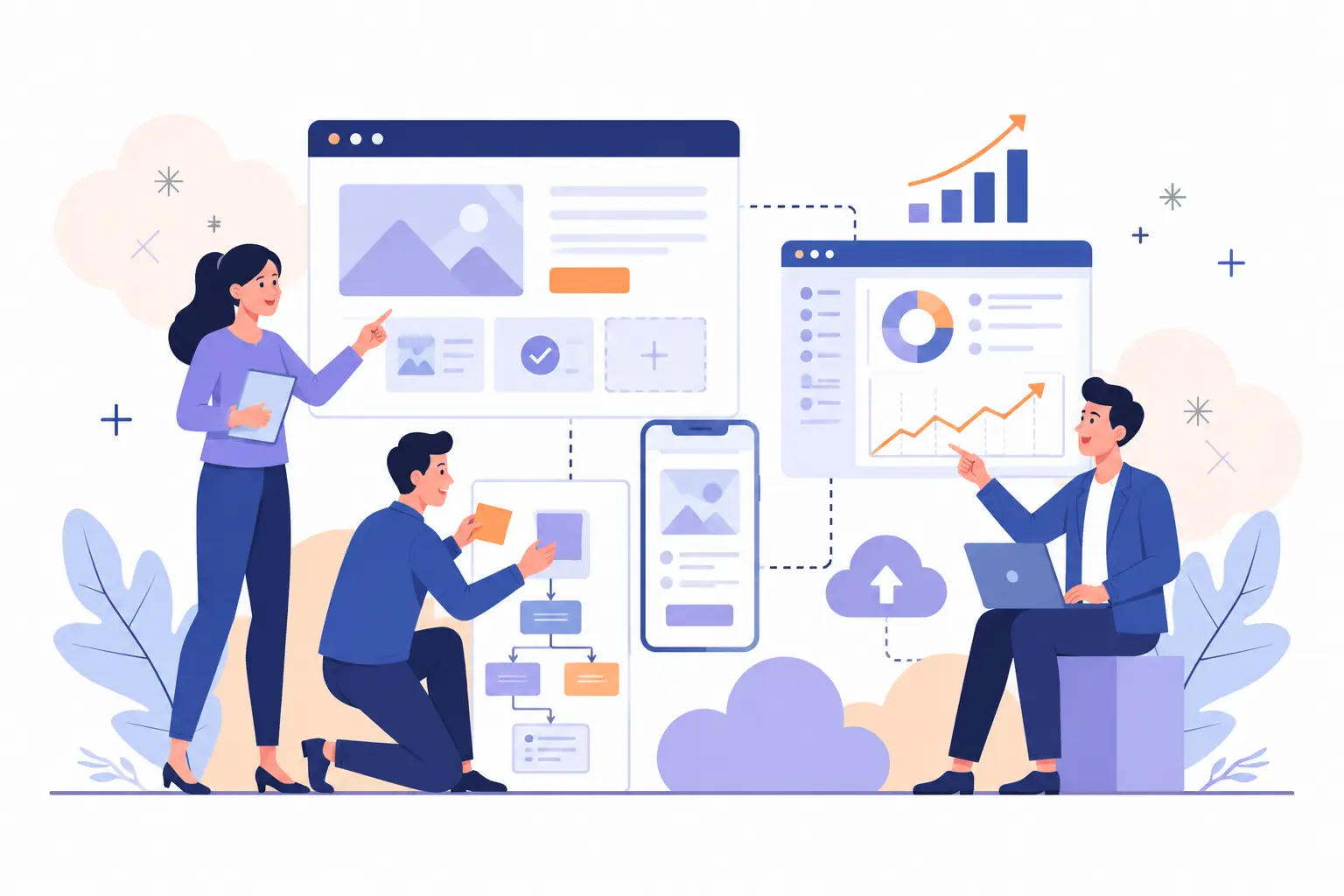 Web application and SaaS platform planning illustration